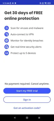 McAfee Security Antivirus VPN android App screenshot 1